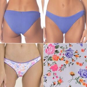 NWT Maaji Periwinkle Flirt Reversible Cheeky Bikini Bottom Floral Plus Size 3X